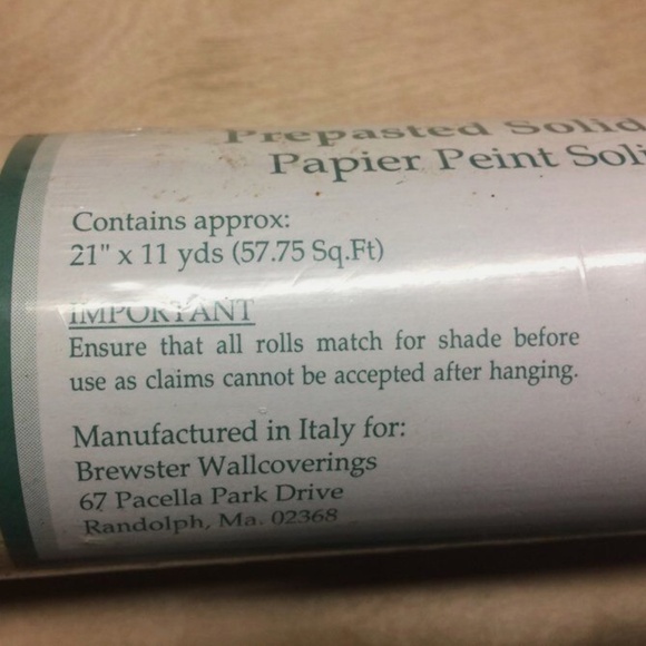 3/$40 New/Sealed Roll Neutral BREWSTER Prepasted Vinyl Wallpaper/Covering Beige - Picture 6 of 6